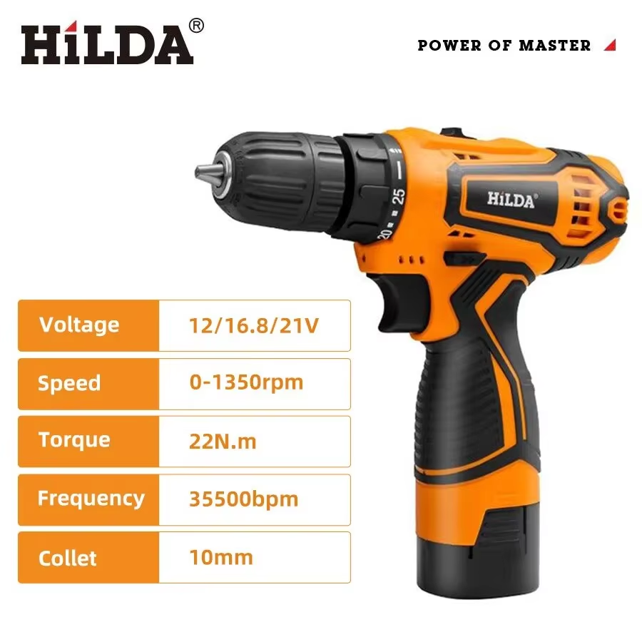 Power Tools You Must Have - Trapano avvitatore a batteria HILDA 12V/16,8V,