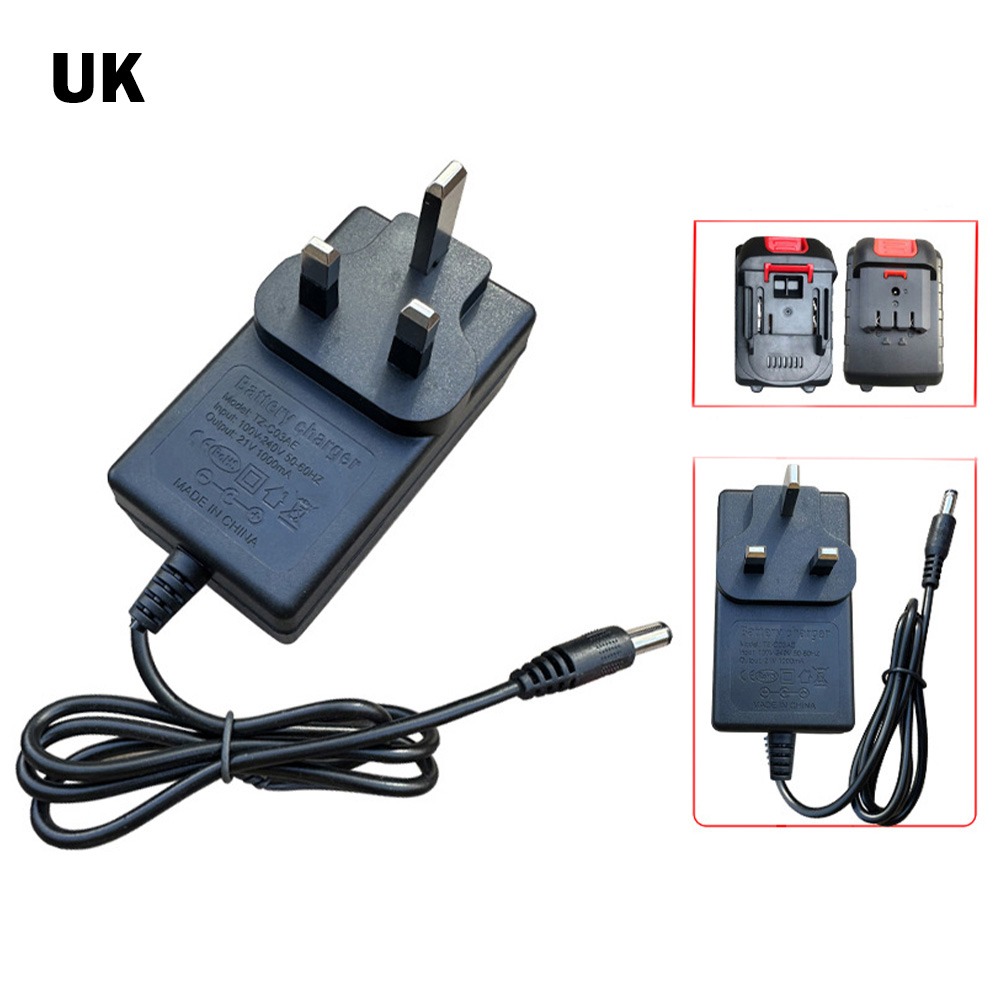 Power Tools Uk - Caricabatteria al litio 21V Spina US/EU/UK/AU