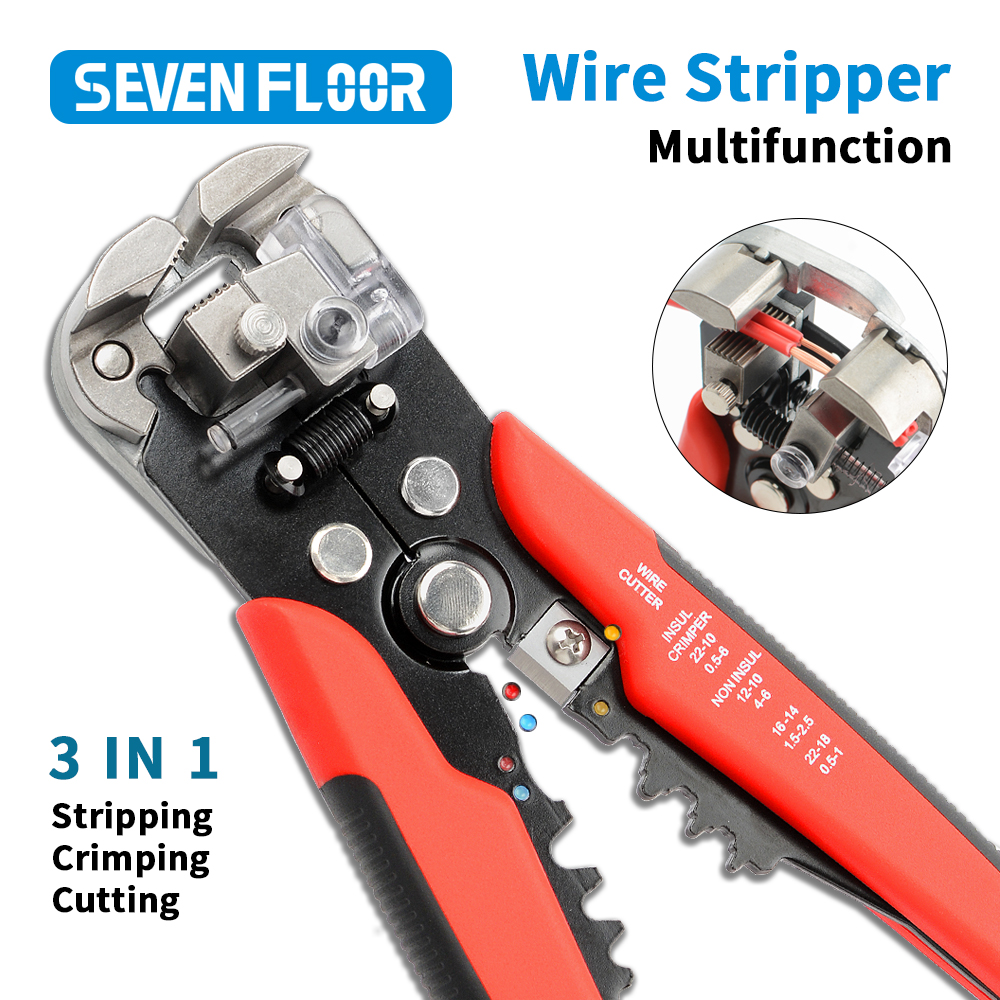 Power Tools America - Pinza Spellafili Automatica Multifunzione AWG24-10, Spellacavi