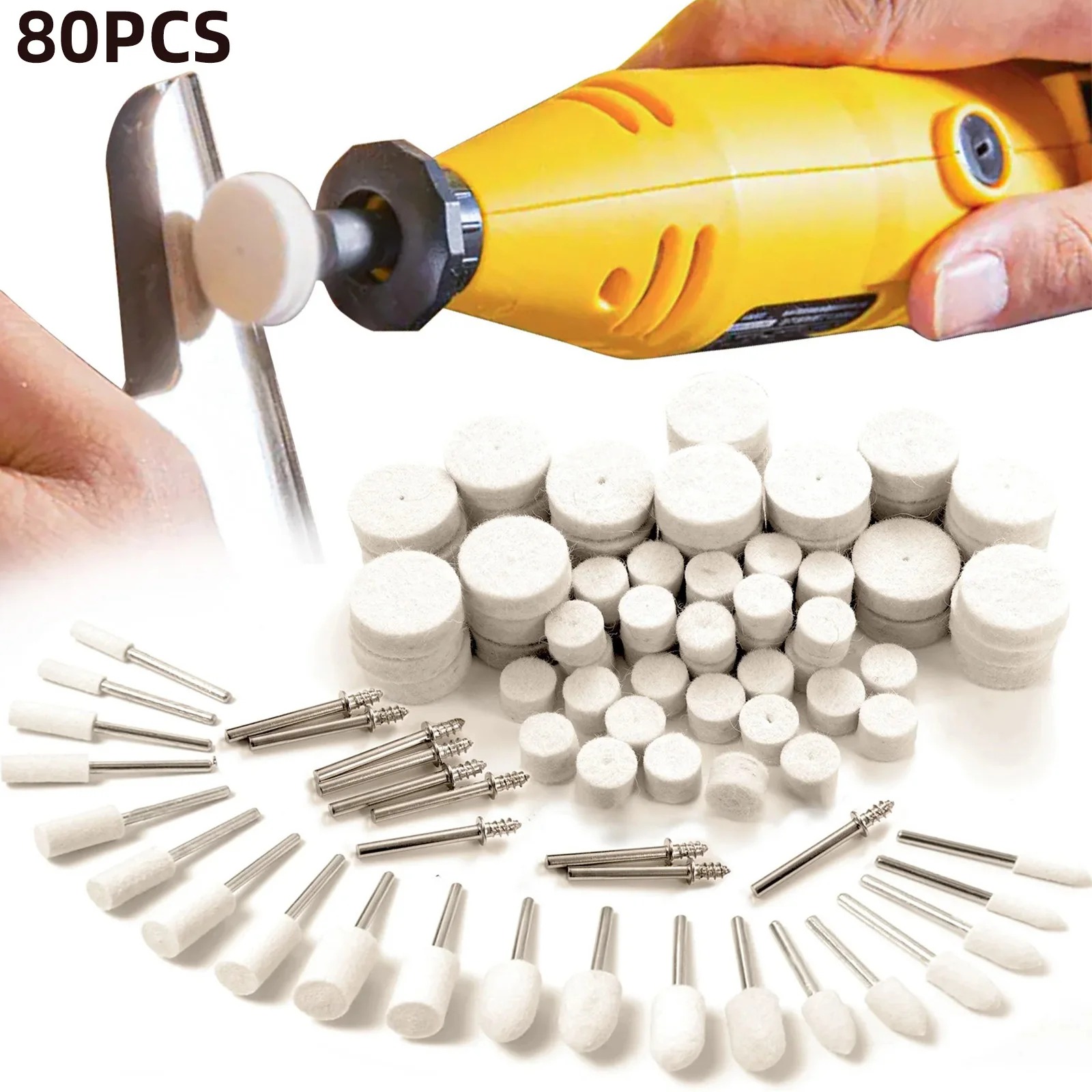 Rotary Tool Kit - Kit di 80 Ruote Lucidanti in