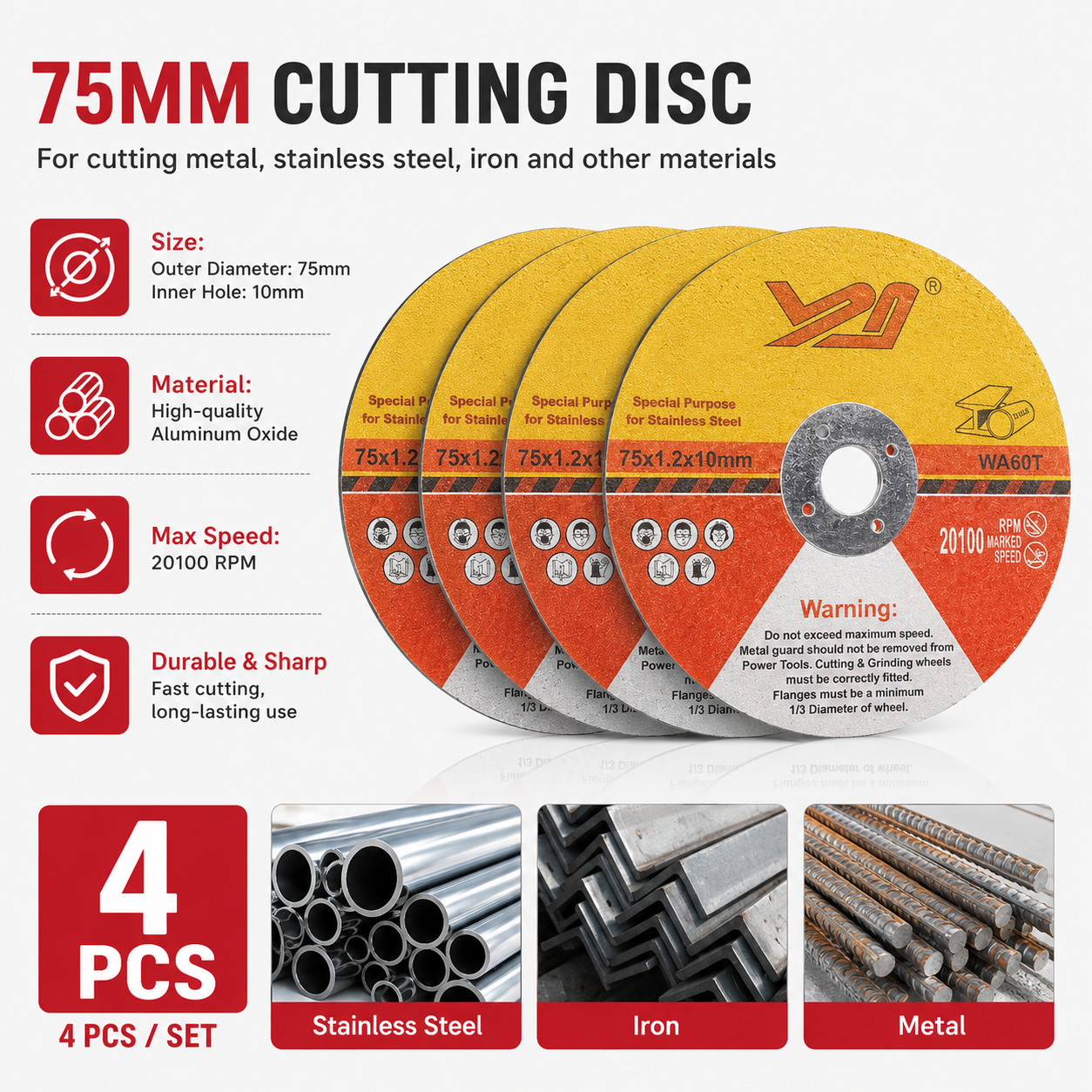 Set di 4 Dischi da Taglio da 7 - Power Tools Jigsaw recensione e prezzo